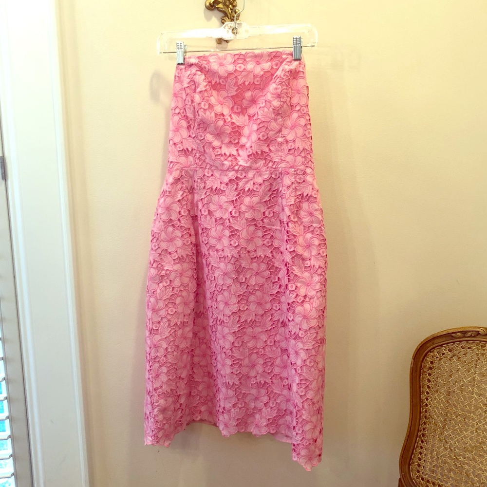 Lilly Pulitzer Pink Lace Strapless Dress